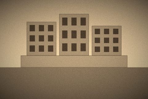 Клуб имени Русакова: три консольных объёма, фотография